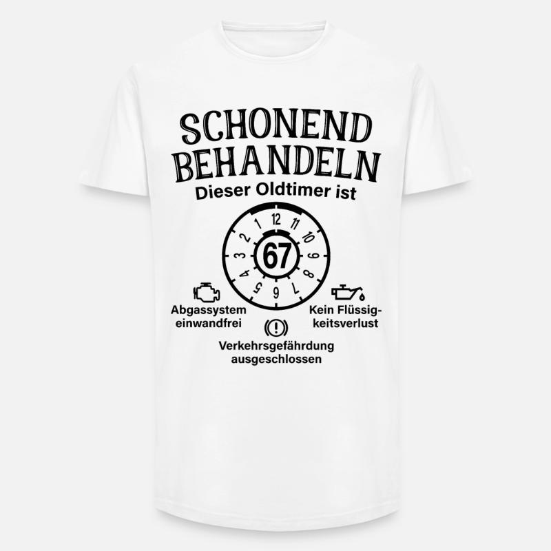 67. Geburtstag Schonend Behandeln Oldtimer Ist 67 - Long Fit Männer T-Shirt - Weiß