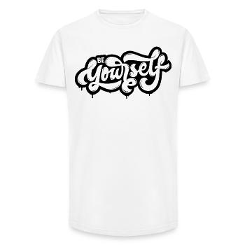 be yourself - Long Fit Men's T-Shirt - white - Front - AI Model Male 185 light (185cm)
