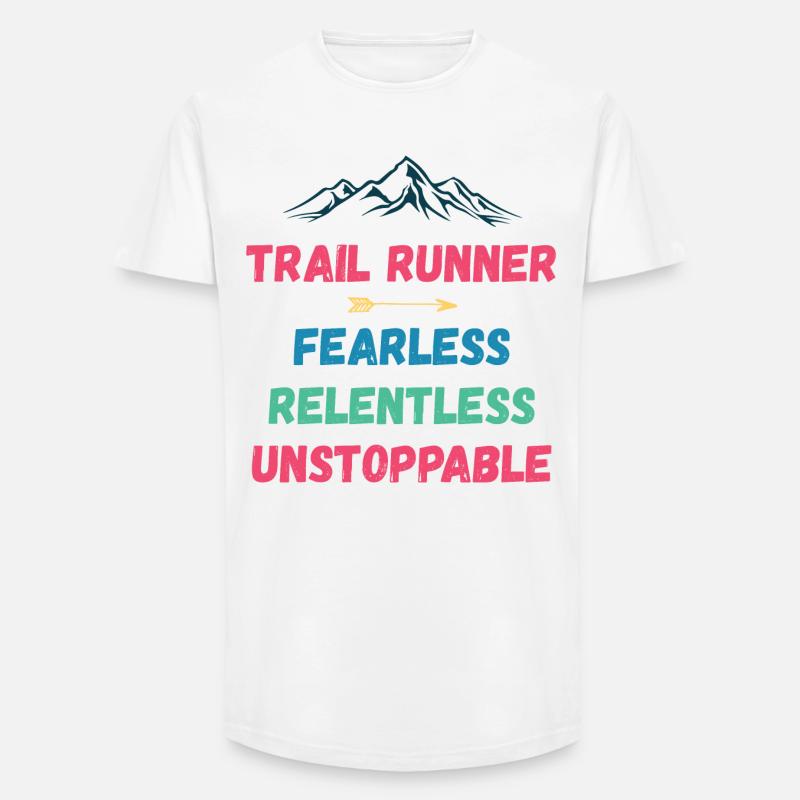 Trail Runner - Intrépide. Implacable. Imparable. - T-shirt coupe longue homme - blanc
