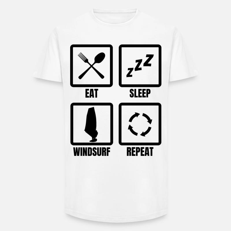 Windsurfer Routine - Long Fit Männer T-Shirt - Weiß