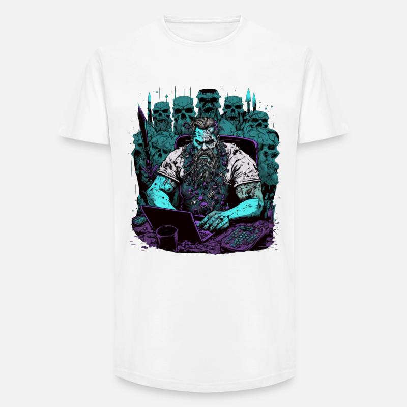 Admin Wiking programmiert Computer - Long Fit Männer T-Shirt - Weiß