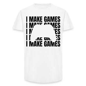 Game Designer Spruch - Long Fit Männer T-Shirt - Weiß - Vorne - AI Model Male 185 light (185cm)