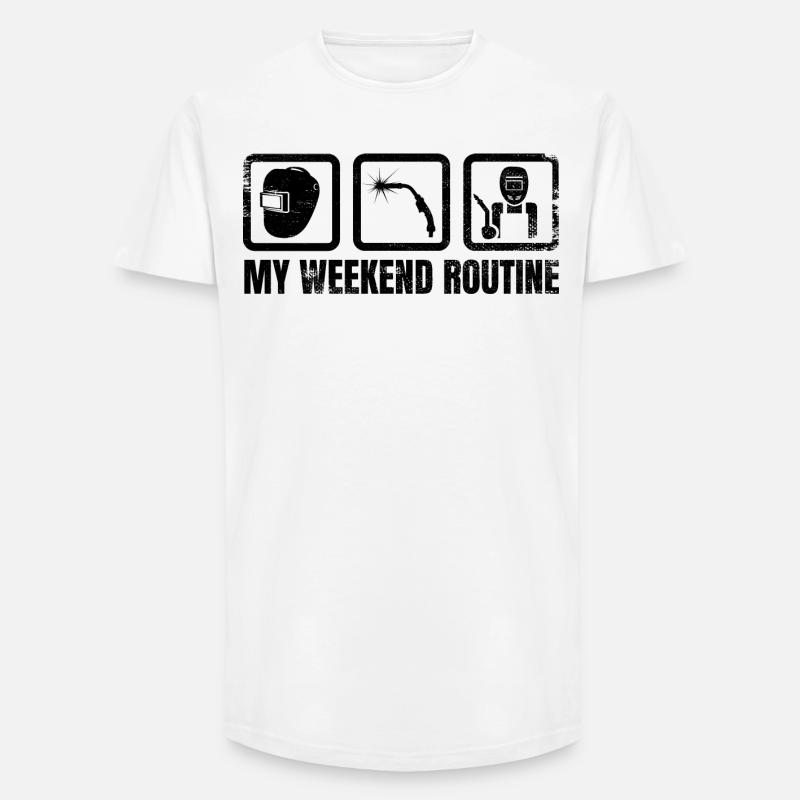 My weekend routine - Long Fit Men's T-Shirt - white