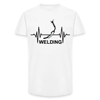 Welding, ECG, palpitations - Long Fit Men's T-Shirt - white - Front - AI Model Male 185 light (185cm)