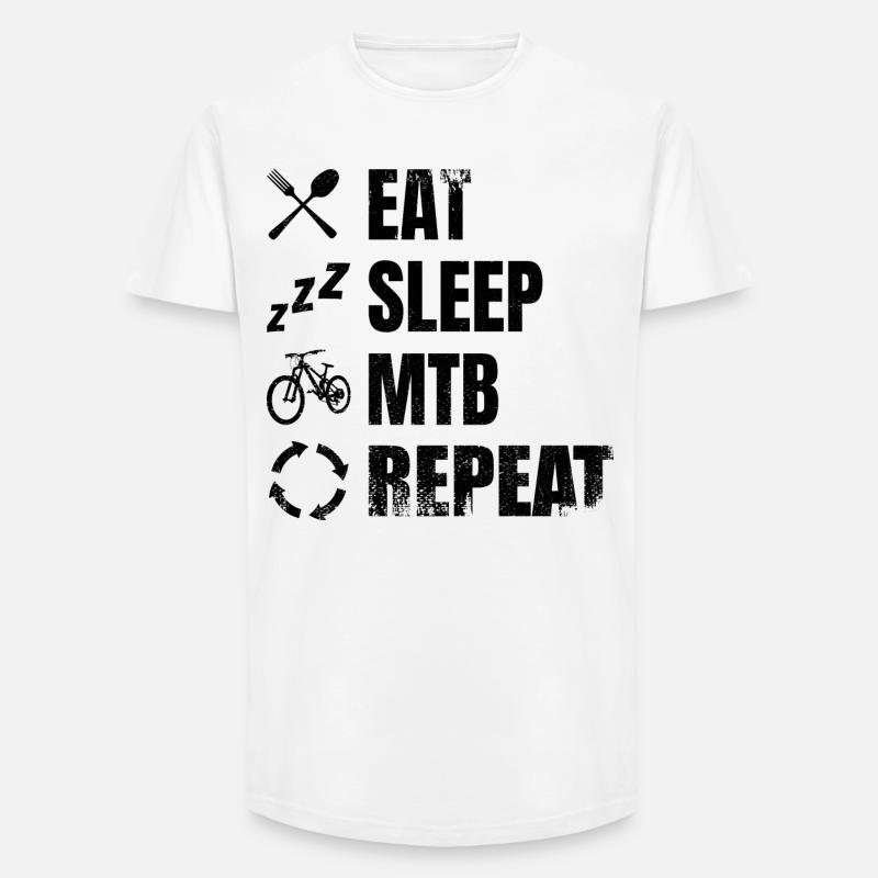 Mountainbiker Routine - Long Fit Männer T-Shirt - Weiß