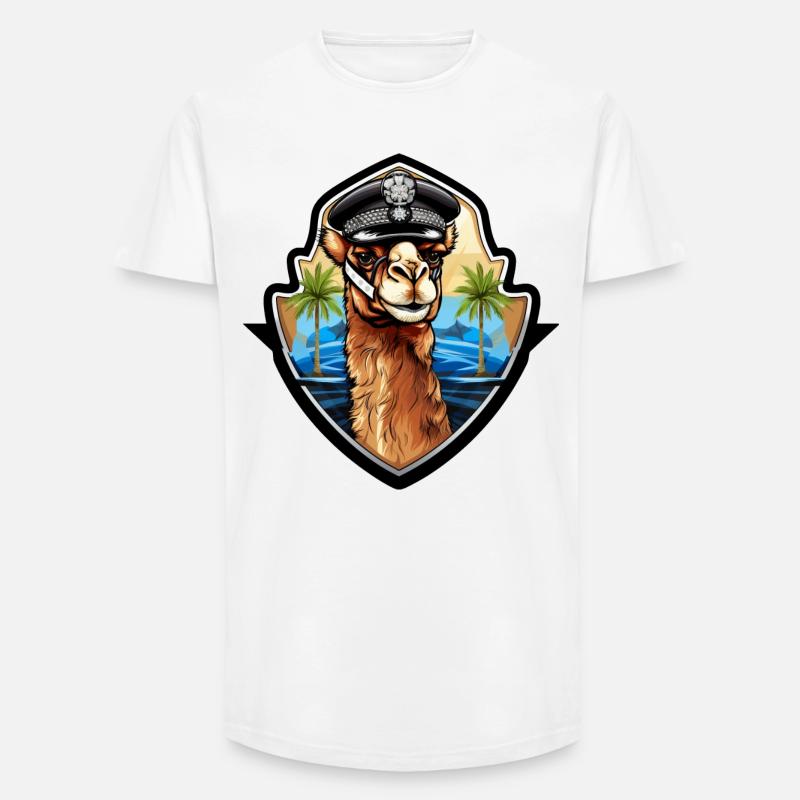 Kamel Polizei - Long Fit Männer T-Shirt - Weiß