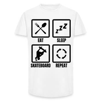 Skateboarding Routine - Long Fit Männer T-Shirt - Weiß - Vorne - AI Model Male 185 light (185cm)