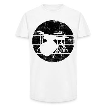 Dessin de percussion - T-shirt coupe longue homme - blanc - Devant - AI Model Male 185 light (185cm)