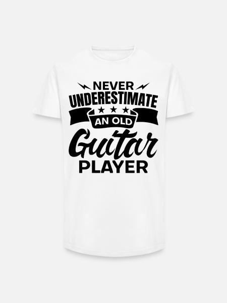 Old Guitarist - Long Fit Men's T-Shirt - white