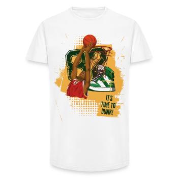 Urban Basketball Sneaker Art Tee - Long Fit Men's T-Shirt - white - Front - AI Model Male 185 light (185cm)