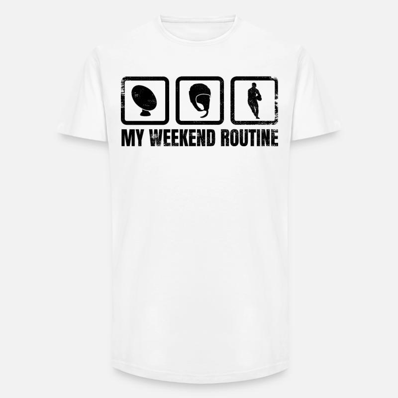 Rugbyspieler Wochenendplan - Long Fit Männer T-Shirt - Weiß