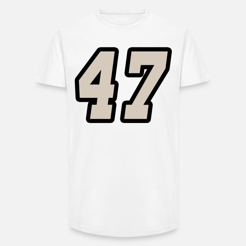 Nummer siebenundvierzig 47 - Long Fit Männer T-Shirt - Weiß