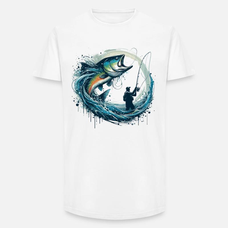 Angeln dynamisch Geschenk - Long Fit Männer T-Shirt - Weiß