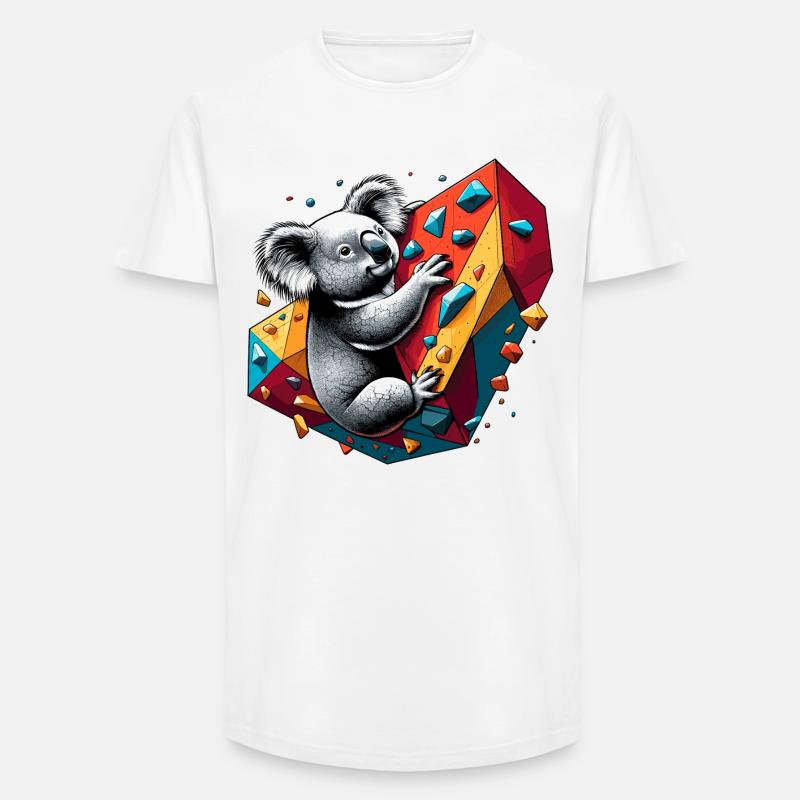 Bouldern Koala Geschenk - Long Fit Männer T-Shirt - Weiß