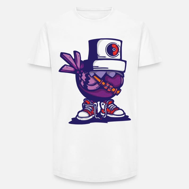 Vogel-Mütze - Long Fit Männer T-Shirt - Weiß