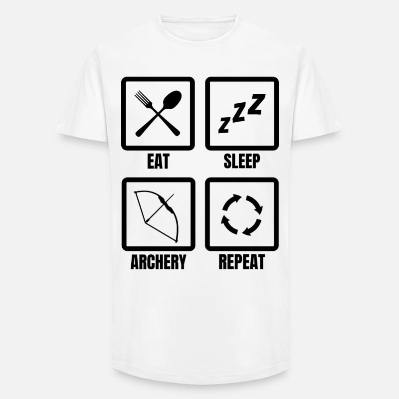 Bogenschütze Routine - Long Fit Männer T-Shirt - Weiß