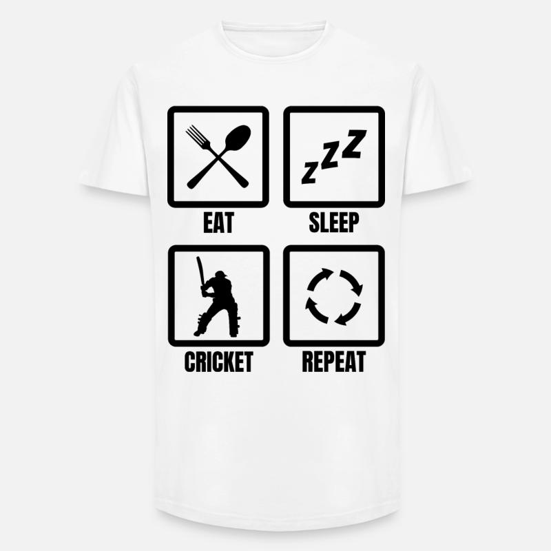 Kricket Routine - Long Fit Männer T-Shirt - Weiß