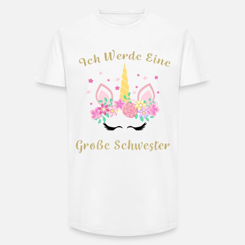 Ich werde Große Schwester - Long Fit Männer T-Shirt - Weiß