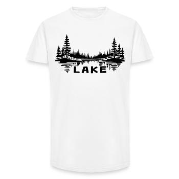 Lake Reflection [Black] - Long Fit Men's T-Shirt - white - Front - AI Model Male 185 light (185cm)