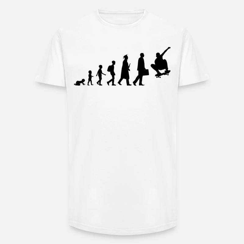 Skateboarder Evolution - Long Fit Männer T-Shirt - Weiß