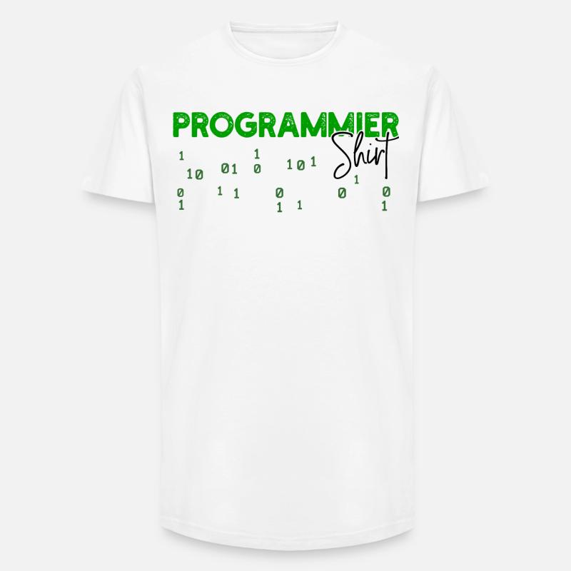 Programmeur Développeur Code Statement Scripting - T-shirt coupe longue homme - blanc