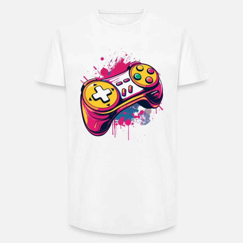 Gaming Controller - Long Fit Männer T-Shirt - Weiß