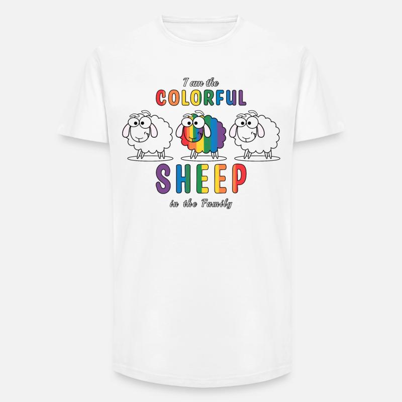 Das bunte Schaf - Long Fit Männer T-Shirt - Weiß