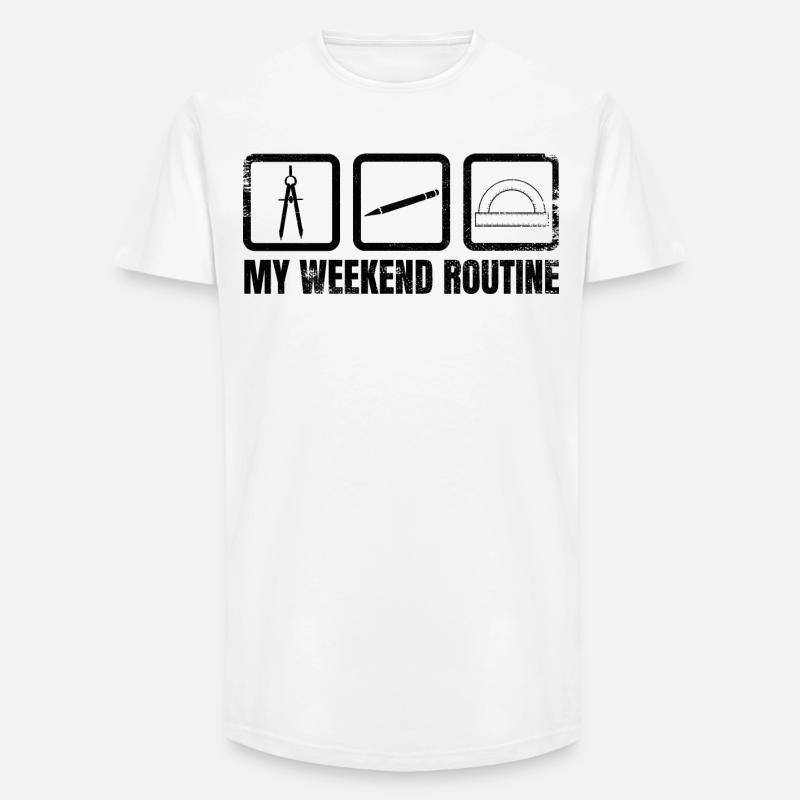 Meine Wochenendroutine - Long Fit Männer T-Shirt - Weiß