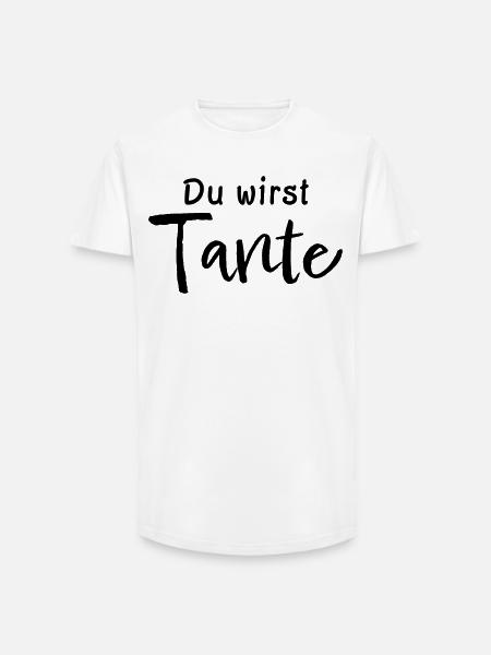 Du wirst Tante - Long Fit Männer T-Shirt - Weiß