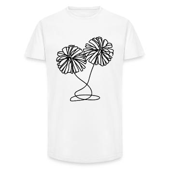 Pompons pom-pom girl - T-shirt coupe longue homme - blanc - Devant - AI Model Male 185 light (185cm)