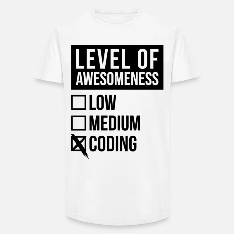 Coding - Long Fit Men's T-Shirt - white