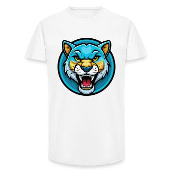 Cougar Colorful Kawaii Cartoon Character Clipart - Long Fit Men's T-Shirt - white - Front - AI Model Male 185 light (185cm)