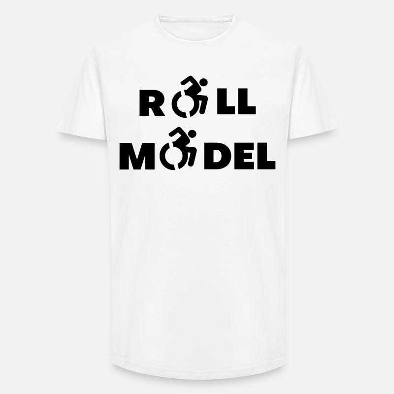 Jeder Rollstuhlfahrer ist ein Vorbild # - Long Fit Männer T-Shirt - Weiß