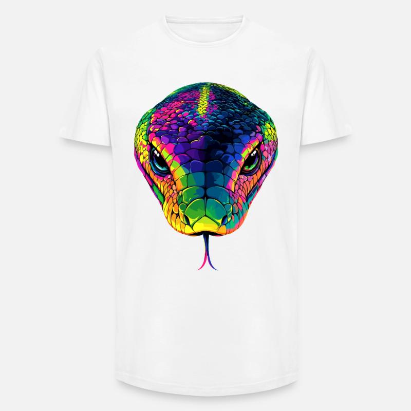 Schlange Python Kobra Mamba Klapperschlange Snake - Long Fit Männer T-Shirt - Weiß