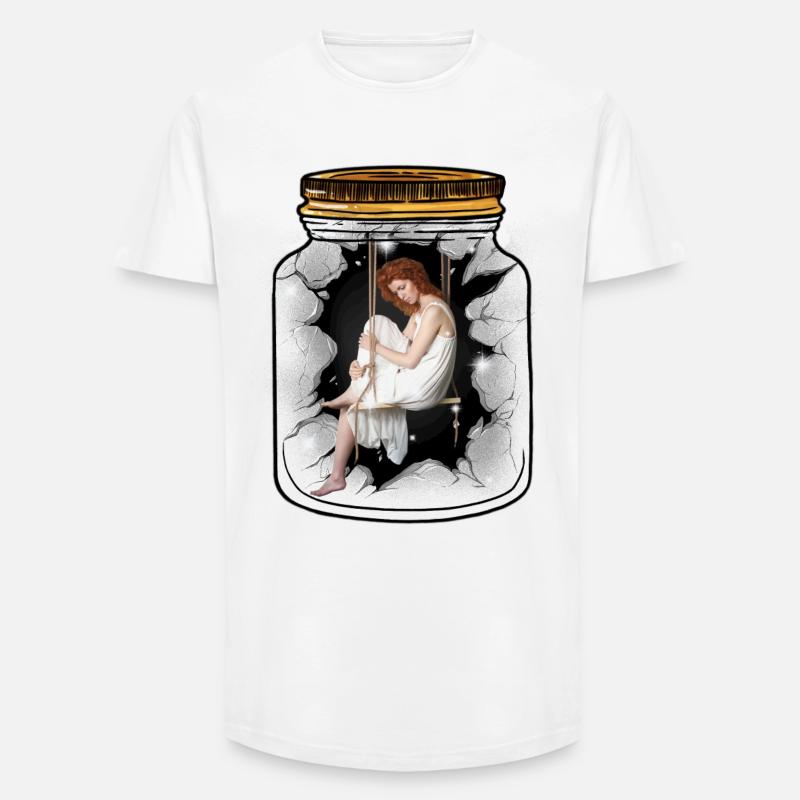 Emotionen Gefühle Depression Einsamkeit - Long Fit Männer T-Shirt - Weiß
