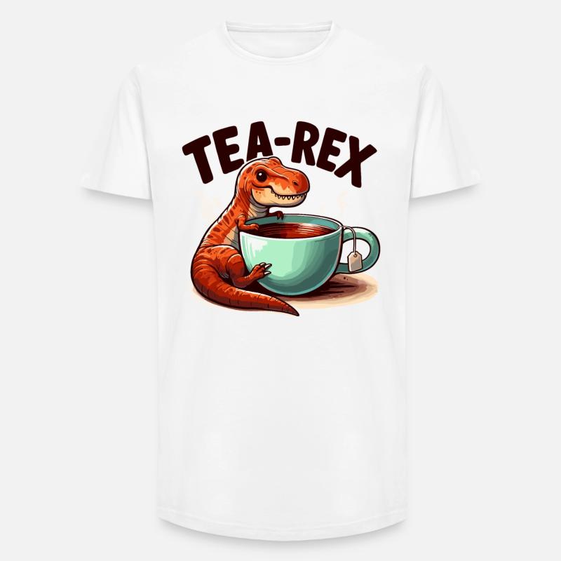 Tee Rex Tee-Rex Teetrinker Geschenk - Long Fit Männer T-Shirt - Weiß
