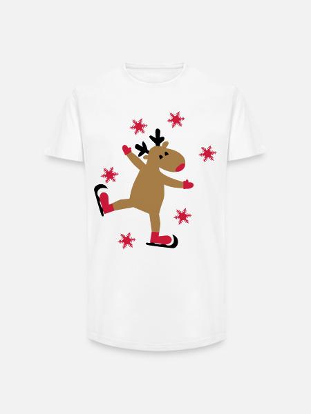 Funny moose for Christmas - Long Fit Men's T-Shirt - white