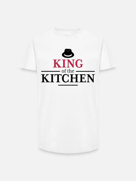 Men's Cooking Apron - Long Fit Men's T-Shirt - white