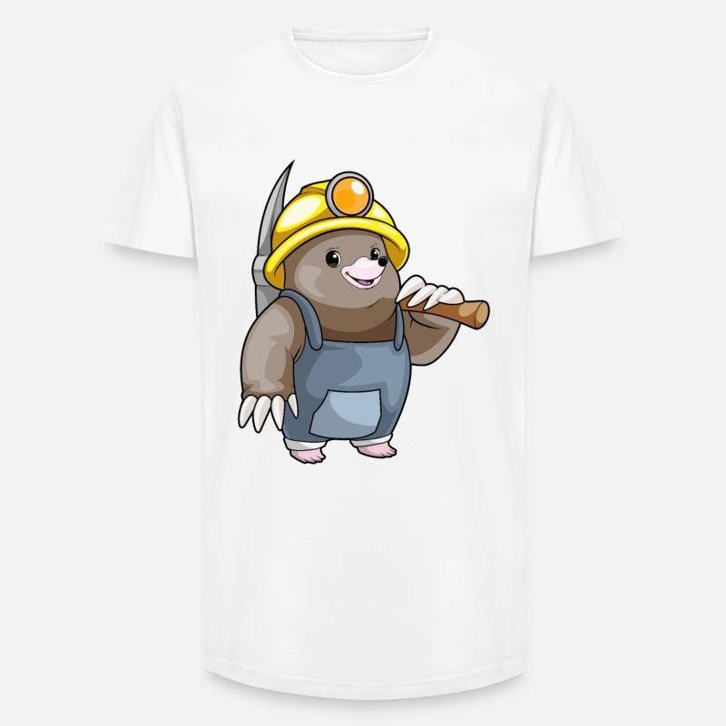 Mole Miner Pickaxe Mining - Long Fit Men's T-Shirt - white