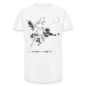 Lacrosse Player - Long Fit Men's T-Shirt - white - Front - AI Model Male 185 light (185cm)