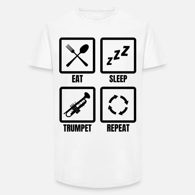 Trompeter Routine - Long Fit Männer T-Shirt - Weiß