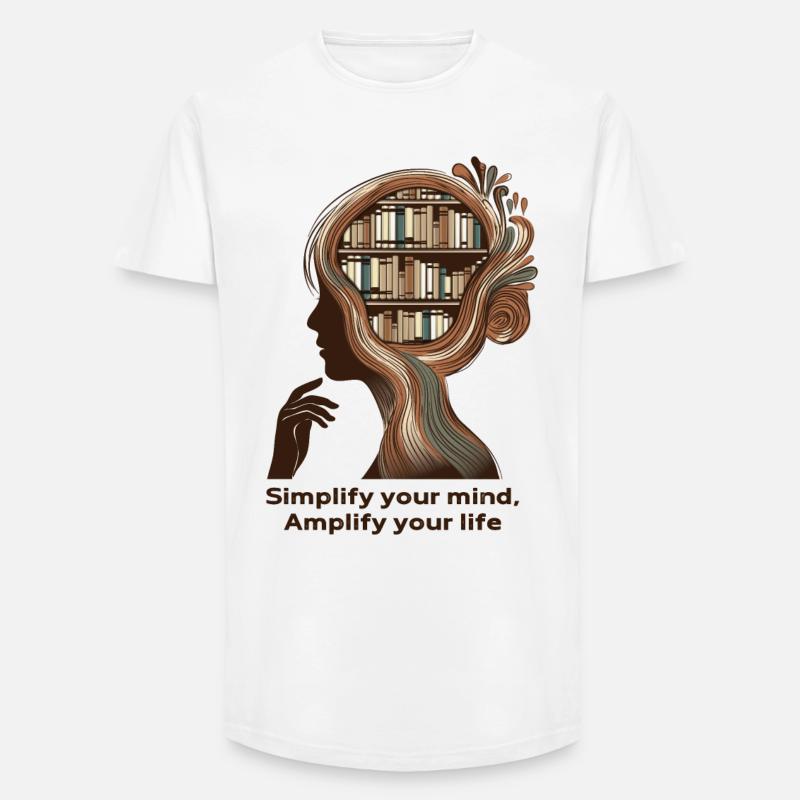 Simplify your mind Achtsamkeit Design - Long Fit Männer T-Shirt - Weiß