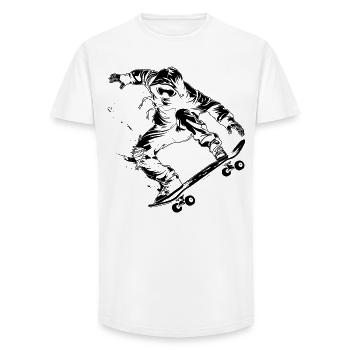 Cartoon Skateboarder - Long Fit Männer T-Shirt - Weiß - Vorne - AI Model Male 185 light (185cm)
