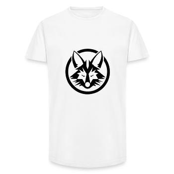 Renard majestueux - T-shirt coupe longue homme - blanc - Devant - AI Model Male 185 light (185cm)