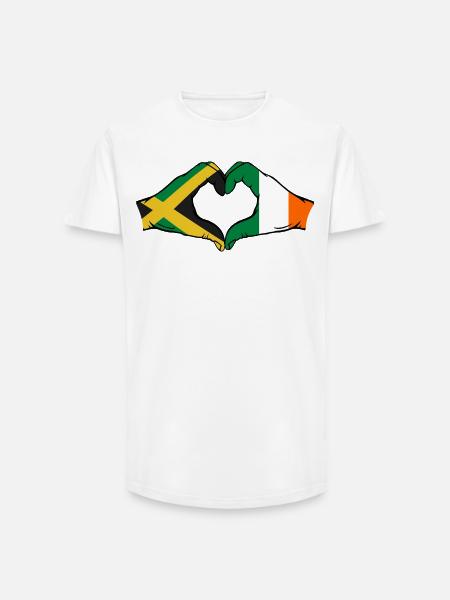 Jamaica Ireland Hands Heart Shape - Long Fit Men's T-Shirt - white