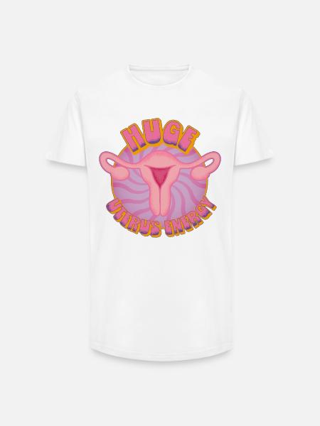 Huge Uterus Energy – Power & Empowerment - Long Fit Men's T-Shirt - white