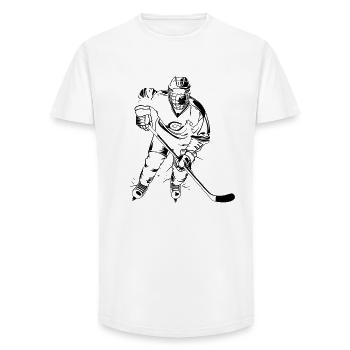 Eishockeyspieler Skizze - Long Fit Männer T-Shirt - Weiß - Vorne - AI Model Male 185 light (185cm)