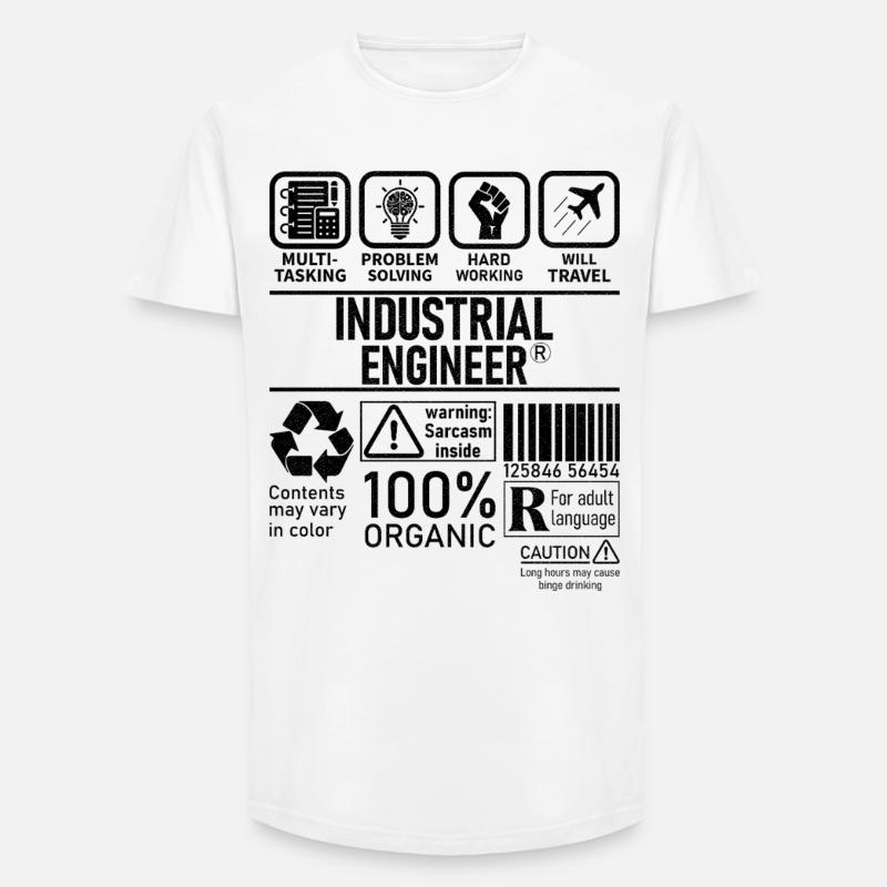 Industrial Engineer multi tasking problem solving - Long Fit Men's T-Shirt - white