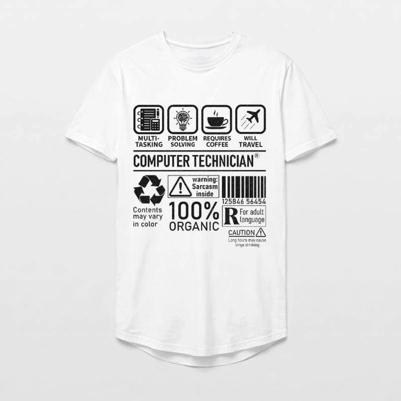 Computer Technician multi tasking problem solving Long Fit Men's T-Shirt