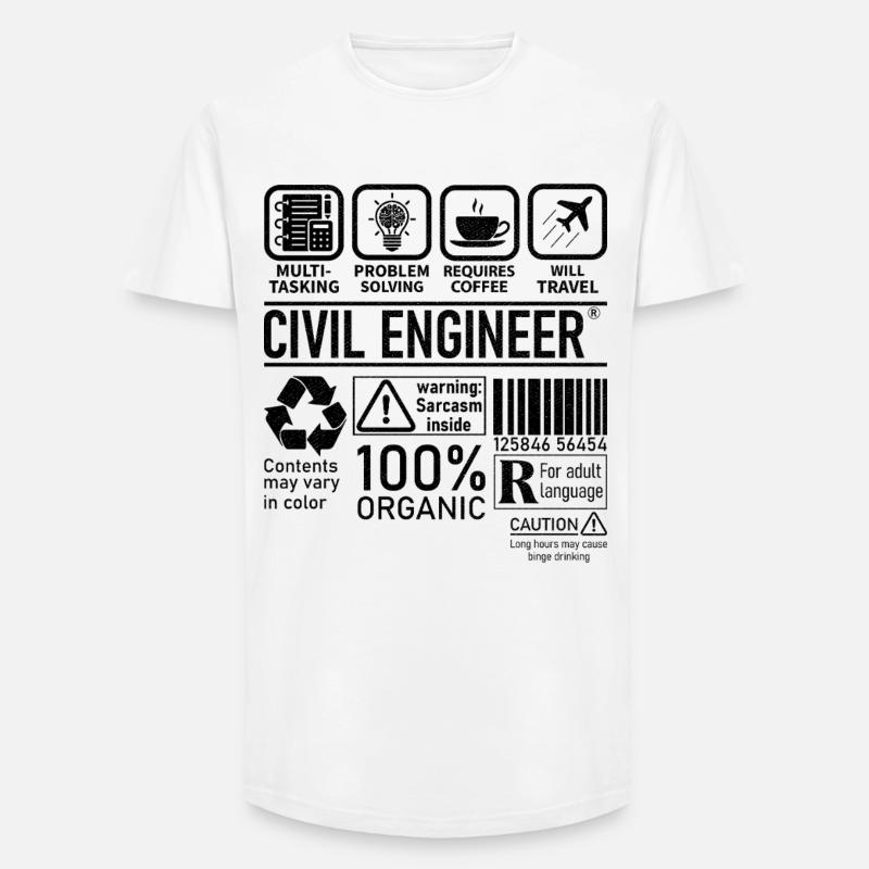 Civil Engineer multi tasking problem solving - Long Fit Männer T-Shirt - Weiß